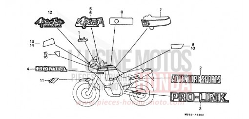 RAYURE/MARQUE XRV650J de 1988